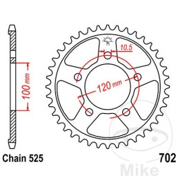 corona plato transmisión 41t p-525 ø100 mm ø120 mm