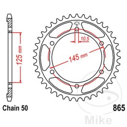 corona plato transmisión 39t p-530 ø125 mm ø145 mm