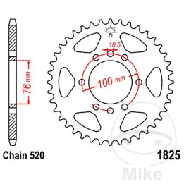 corona plat transmissió 46t p-520 ø076 mm ø100 mm