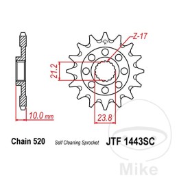 feingetriebe-übertragungsritzel racing 13t 520 ø21.2/23.8
