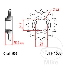 getriebe kettenrad 15t 520 altn: 7260362