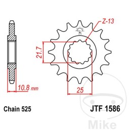 feingetriebe-übertragungsritzel 15t p-525 ø21.6/25mm