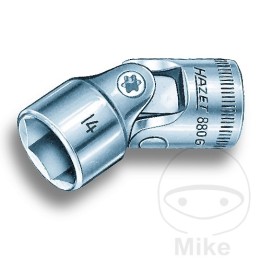 llave vaso hexagonal con cardán 3/8 17 mm 46 mm
