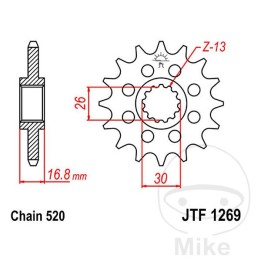 ritzel racing feines getriebe 14t p-520 ø26/30 mm