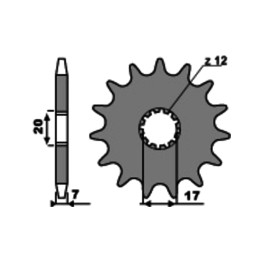 pinion de oțel standard 2064 - paso 428