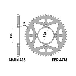 piastra corona standard in acciaio c45 4478-428