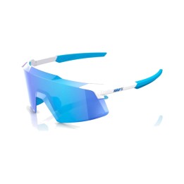óculos desportivos para ciclismo aerocraft matte white  hiper blue mirror