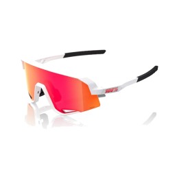 óculos desportivos para ciclismo slendale matte white  hiper red multilayer mirror