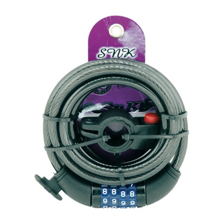 spiral lock with support, 4-digit combination for bicycles - v bike