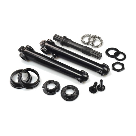 prowheel steel bmx crankset with oval section and 8t axle contact - black 170mm