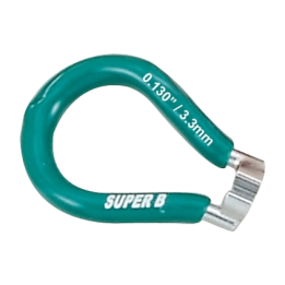 wrench, spokes, steel, europa 0.130" (3.3mm), green, bicycle tb-5550