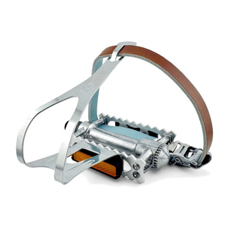 pedals, retro platform vp-366t with toeclip and leather strap
