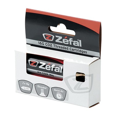 pack of 2 co2 compressed air cartridge cylinders with 16 gram thread zefal