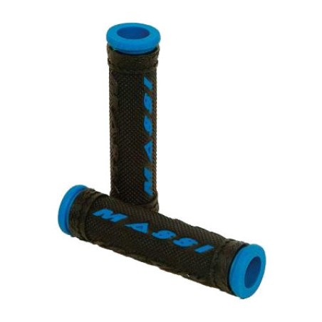 massi double density-gel grips, double density bicycle grips in black and blue