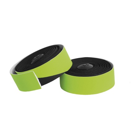 cinta de manillar de bicicleta dual wave fluor de massi - negro/verde fluor