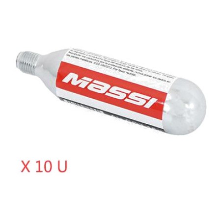 pack of 10 16g co2 cartridges to easily inflate your tires - massi