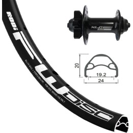 forhjul cykel med skive 6 bolte 24x1.90 rodi 100x15mm valvula 8.5mm 507-19 s/ojetes alu.n fw-a05
