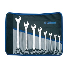 kit de 8 clés mixtes courbées courtes avec sac 14 mm