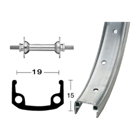 rueda completa delantera de aluminio 16 20 8.5 mm