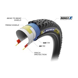 cubierta neumatico para bicicleta dh 16 trl 27.5x2.40 racing line plegable 61-584