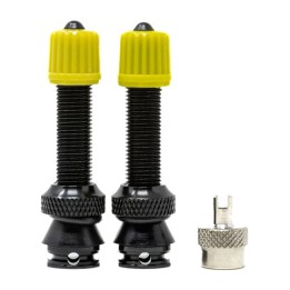 two fat aluminum tubeless valves compatible with mousse