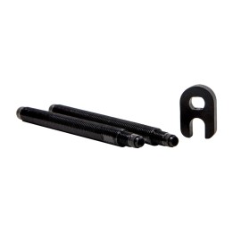 two silver-colored, threadless, fine valve extensions 35mm