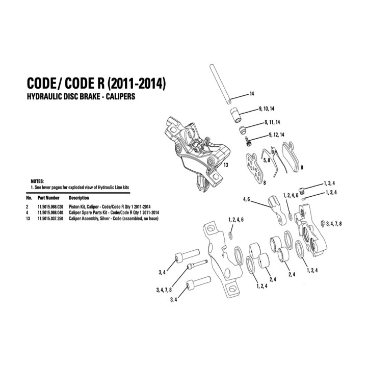AVID Brake caliper piston kit GUIDE RE/CODE/R 2011-12