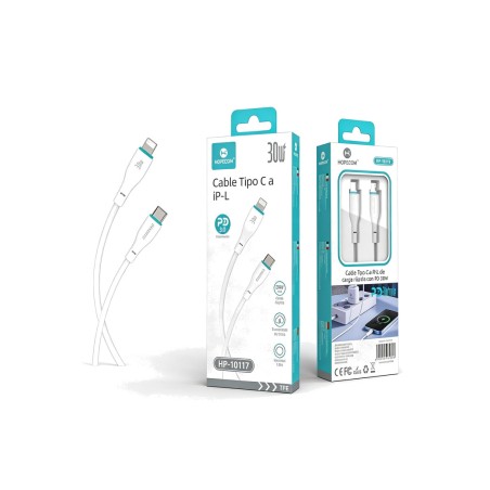 cable. tipo c a iphone 1m 3a pd30w