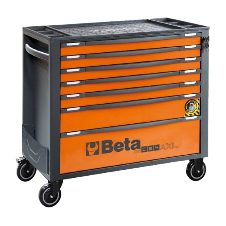 mobile extra long drawer unit with 7 drawers + 418 tools