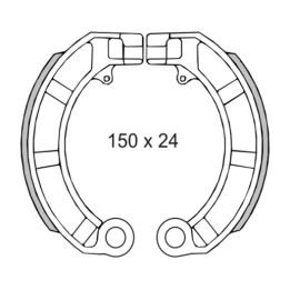 mâchoires de frein arrière pour moto 150x24 mm 225.120.572