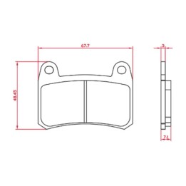 organiska frambromsbelägg för motorcykel 67,7x48,4x7,1 mm 225.103.930