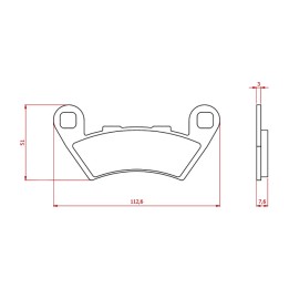 pastilles de fre orgàniques posteriors per a moto 51x112,6x7,6 mm 225.103.830