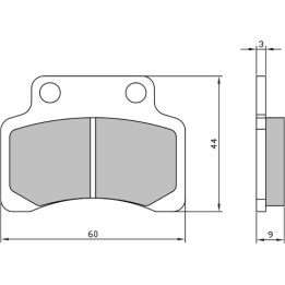 organické přední brzdové destičky pro motocykl 60x44x9 mm 225.103.710