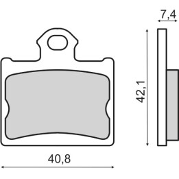 slinuté zadní brzdové destičky pro motocykl 40,8x42,1x7,4 mm 225.103.533