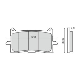 organic front brake pads for motorcycle 82,8x39,6x7,9 mm 225.103.490