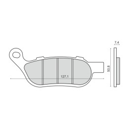 pastilles de fre sinteritzades posteriors per a moto 127,1x50,8x7,4 mm 225.103.353