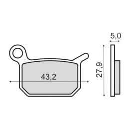 pastilles de fre orgàniques davanteres i posteriors per a moto 43,2x27,9x5 mm 225.103.220