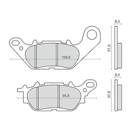 slinuté přední a zadní brzdové destičky pro motocykl 109,8x51,5x8,4 mm 225.103.293