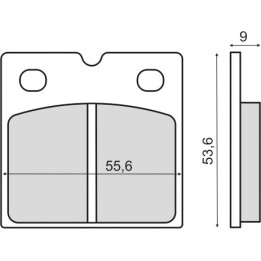 organic front and rear brake pads for motorcycle 55,6x53,6x9 mm 225.103.150