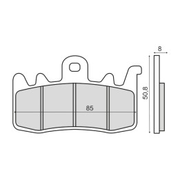 pastilles de fre sinteritzades davanteres per a moto 85x50,8x8 mm 225.103.193
