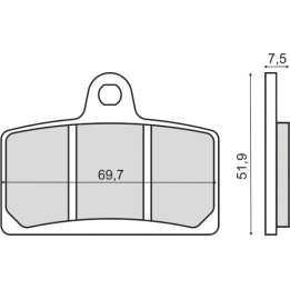 organické přední brzdové destičky pro motocykl 69,7x51,9x7,5 mm 225.103.160