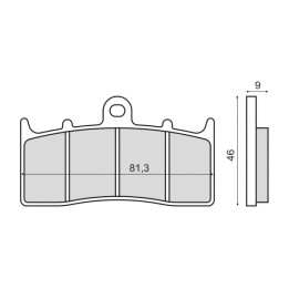 pastilles de fre sinteritzades davanteres per a moto 81,3x46x9 mm 225.103.013