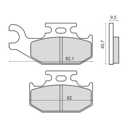pastilles de fre sinteritzades davanteres per a moto 62x40,7x9,5 mm 225.102.893