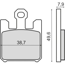 sinterezett első fékbetétek motorkerékpárhoz 38,7x49,6x7,9 mm 225.102.983