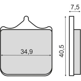 organické přední brzdové destičky pro motocykl 34,9x40,5x7,5 mm 225.102.860
