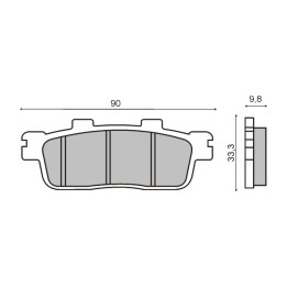 slinuté přední a zadní brzdové destičky pro motocykl 90x33,3x9,8 mm 225.102.763