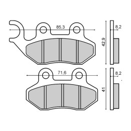 organikus első fékbetétek motorkerékpárhoz 70x41x8,1 mm 225.102.750