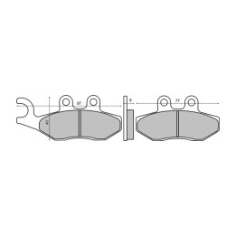 plaquettes de frein frittées avant et arrière pour moto 97x41x9 mm 225.102.623