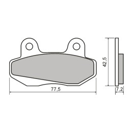 pastilles de fre sinteritzades davanteres i posteriors per a moto 77,5x42,5x7,2 mm 225.102.593