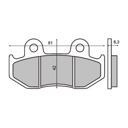 organické přední brzdové destičky pro motocykl 45x53,5x8,6 mm 225.102.650